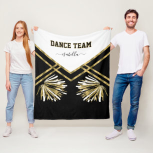 Danslag Svart, Vitt och Guld Fläskfilt Blanket Fleecefilt