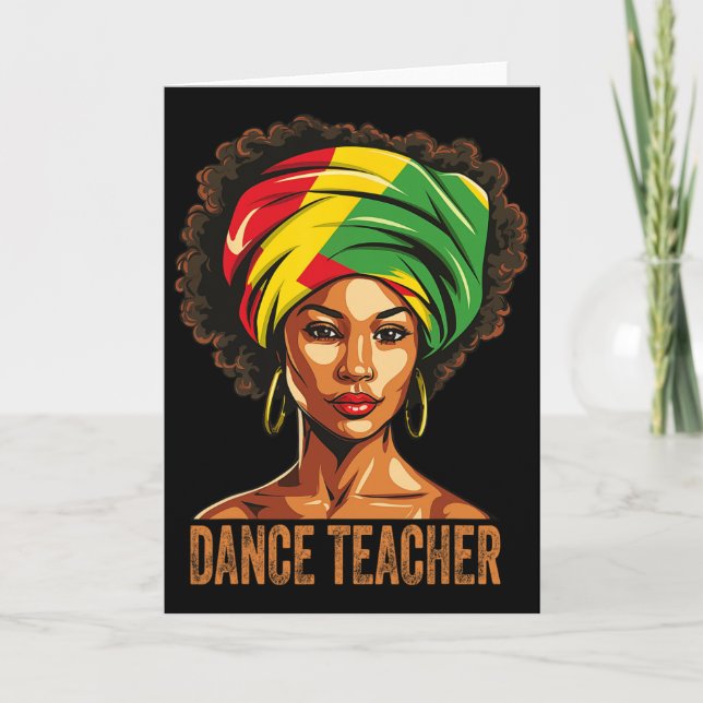 Danslärare Afro Afroamerikansk svart historia Kort (Framsida)