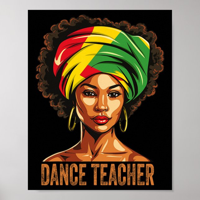 Danslärare Afro Afroamerikansk svart historia Poster (Framsidan)