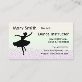 Danslärare-/dansinstruktörvisitkortar Visitkort