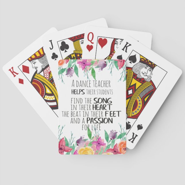 Danslärare dekoration Balettcoach Tacksamhetsgåva Casinokort (Baksidan)
