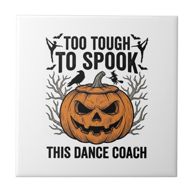 Danslärare Halloween Pumpa Gravyr T-Shirt De Kakelplatta (Framsidan)