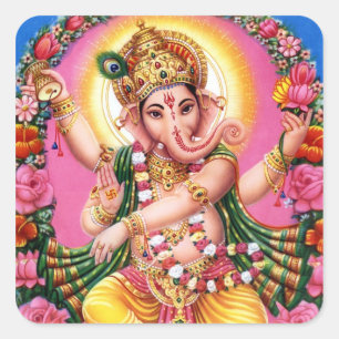 DansLord Ganesha Fyrkantigt Klistermärke