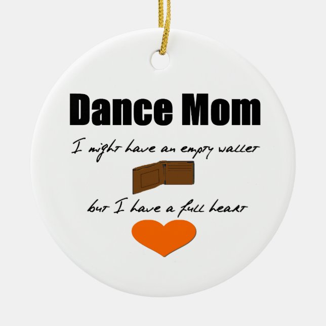 Dansmamma - tomma hjärtor, enkelsidig full plånbok julgransprydnad keramik (Framsidan)