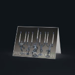 DansmenoraHanukkah kort<br><div class="desc">Original- Hanukkah themed design som baseras på en uppsättning av skulpturer.</div>