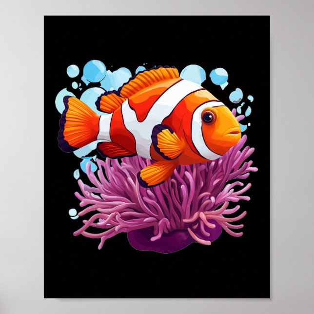 Dansning av clownfish i havsanemone poster (Framsidan)