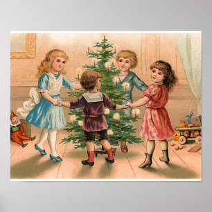 Dansning runt Julgran Poster