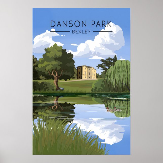 Danson Park London Resemålning Poster (Framsidan)