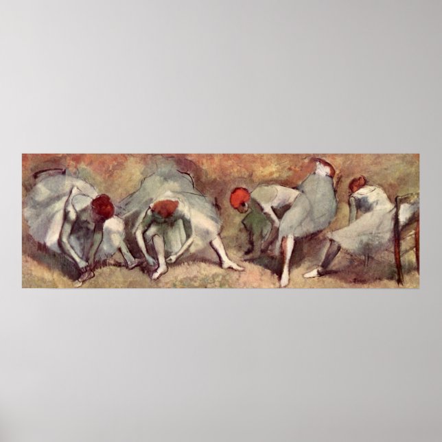 Dansrar som binder skor. Edgar Degas Poster (Framsidan)