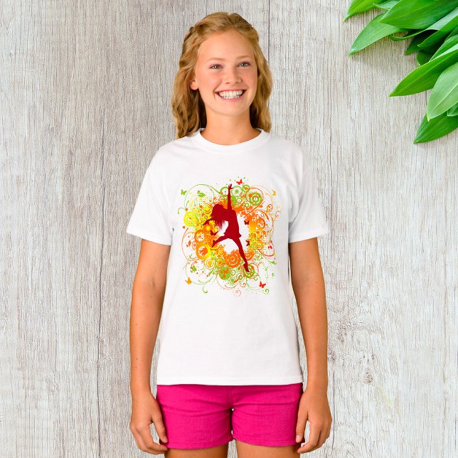 Danssilhuett med blomsterkrans t shirt (Skapare uppladdad)