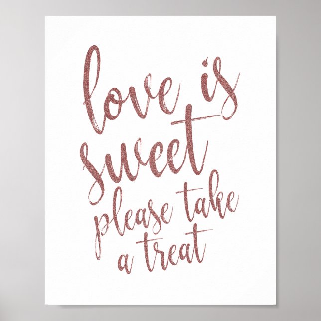 Dansskor Rosa Guld Glitter 8x10 Bröllopsskylt Poster (Framsidan)