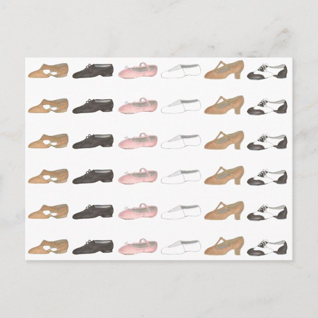 Dansstudio Balett Tap Jazz Akro Skor Lärare Vykort (Framsida)