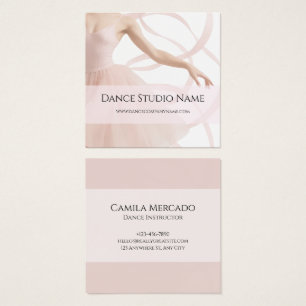 Dansstudio Ballerina Pastell Rosa Sociala Médier Fyrkantigt Visitkort
