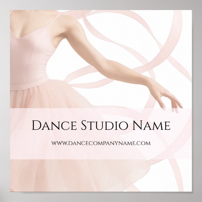 Dansstudio Lärar Mjuk Rosa Poster (Framsidan)