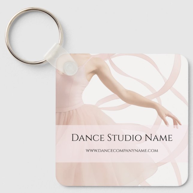 Dansstudio Mjuk Rosa Nyckelring (Framsida)