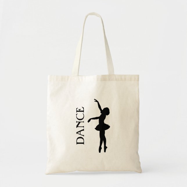 Danstypografi med Ballerina Silhouette Tygkasse (Framsidan)
