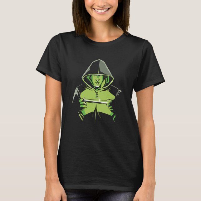 Dansutförare med låg sticks, glödande glöd t shirt (Framsida)