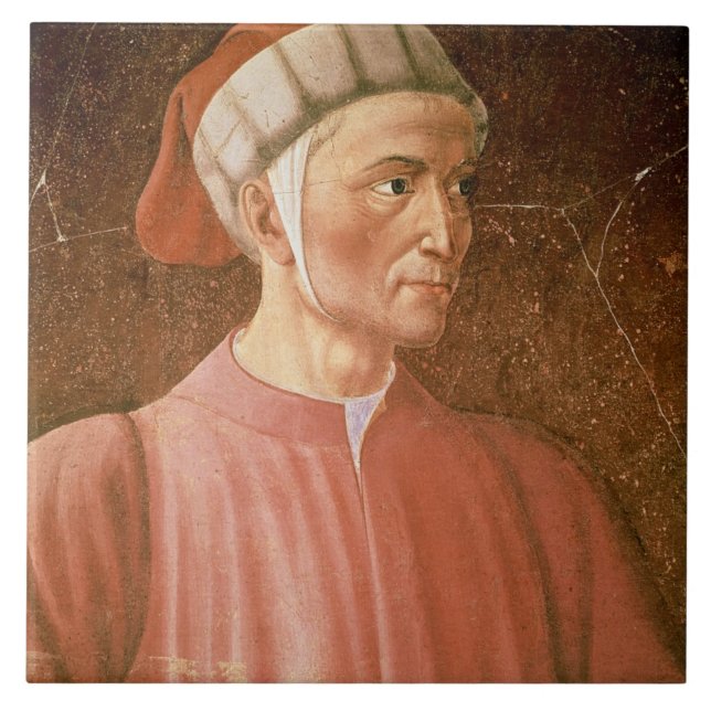 Dante Alighieri (1265-1321) specificerar av hans Kakelplatta (Framsidan)