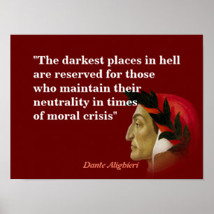 Dante Alighieri citerar på det mörkaste Ställe i h Poster