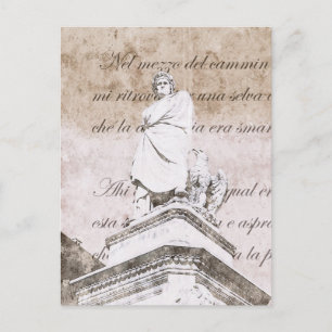 Dante Alighieri - med Divine Comedy verses Vykort
