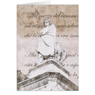 Dante Alighieri med verses från Inferno, gudomlig Hälsningskort