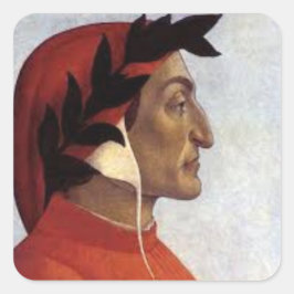 Dante Alighieri porträtt Fyrkantigt Klistermärke