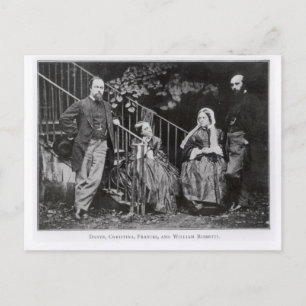 Dante, Christina, Frances och William Rossetti Vykort