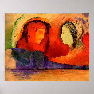 Dante et Beatrice, konst av Odilon Redon, Poster