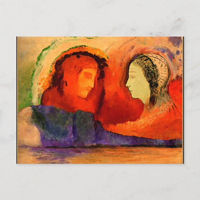 Dante et Beatrice, konstverk av Odilon Redon Vykort (Framsida)