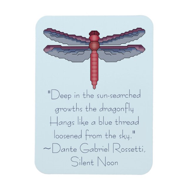 Dante Gabriel Rossetti Dragonfly Quote Magnet (Vertikal)