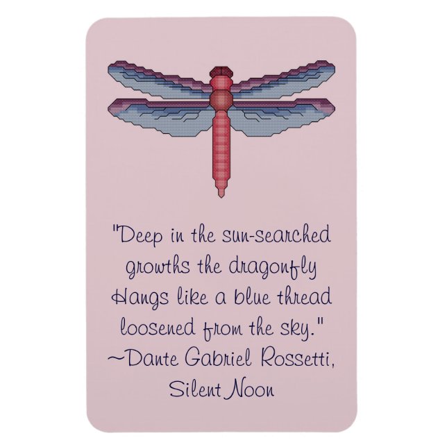 Dante Gabriel Rossetti Dragonfly Quote Magnet (Vertikal)