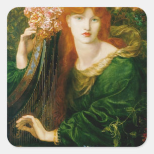 Dante Gabriel Rossetti- girlanden Fyrkantigt Klistermärke