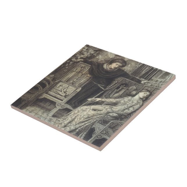 Dante Gabriel Rossetti: Hamlet och Ophelia Kakelplatta (Sidan)