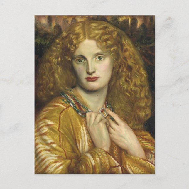 Dante Gabriel Rossetti: Helen av Troy Vykort (Framsida)