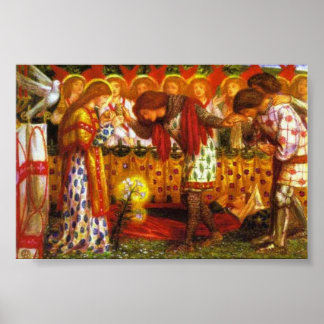 Dante Gabriel Rossetti Paints Herr Galahad Poster