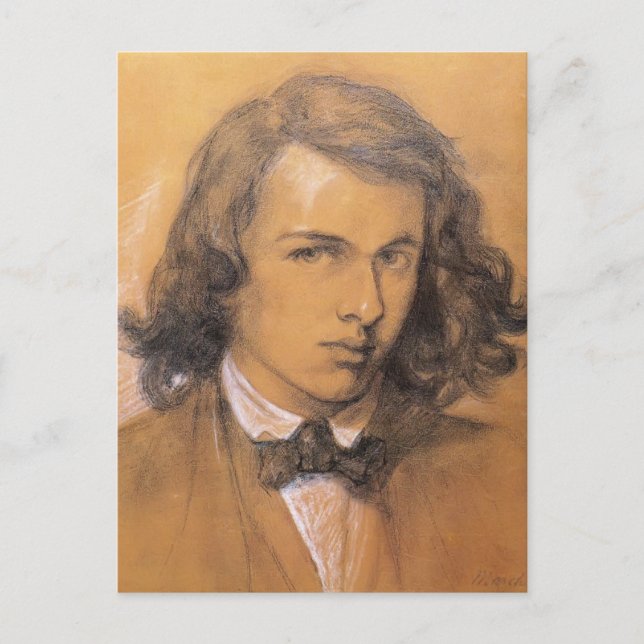 Dante Gabriel Rossetti-Self-Porträtt Vykort (Framsida)