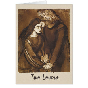 Dante Gabriel Rossetti Två älskare 1850 Hälsningskort