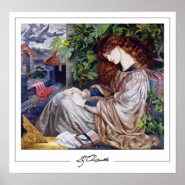 Dante Gabriel Rossetti Zedign konstaffisch #1 Poster (Framsidan)