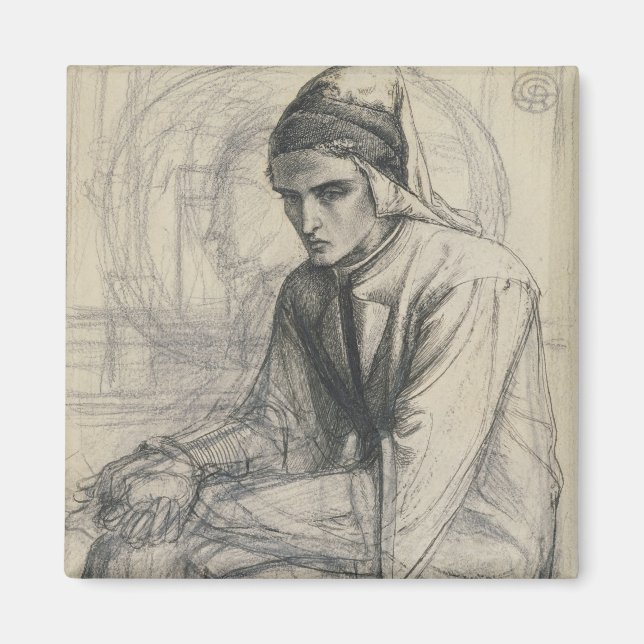 Dante in Meditation Holding a Pomegranate, c.1852 Magnet (Framsidan)