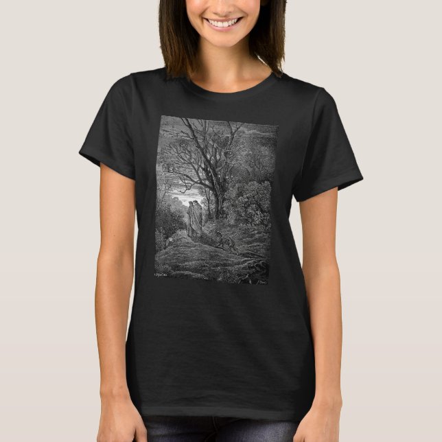Dante Meets Virgil by Gustave Dore T Shirt (Framsida)