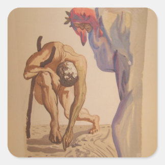 Dante möter en prideful Soul i Purgatory Fyrkantigt Klistermärke