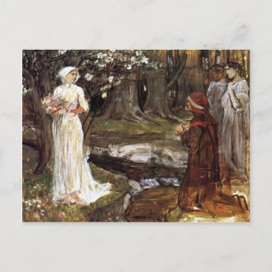 Dante och Beatrice av John William Waterhouse Vykort