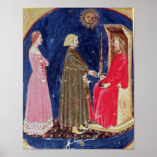 Dante och Beatrice före Justinian Poster