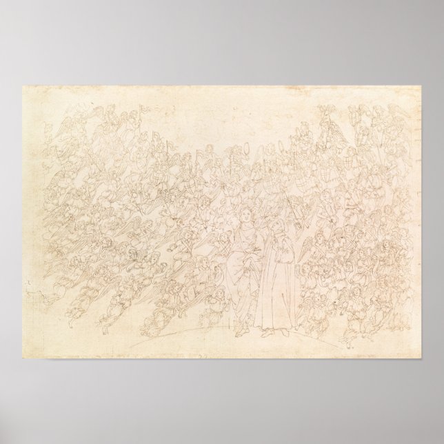 Dante och Beatrice, från Dante's `Divine Poster (Framsidan)