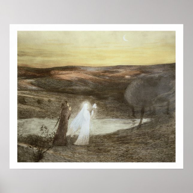 Dante och Beatrice, från "L'Estampe Moderne", publ Poster (Framsidan)