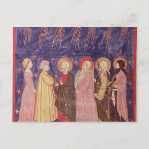 Dante och Beatrice med Saints of Paradise Vykort