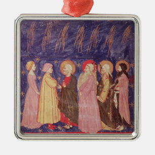 Dante och Beatrice med saintsna av paradiset Julgransprydnad Metall