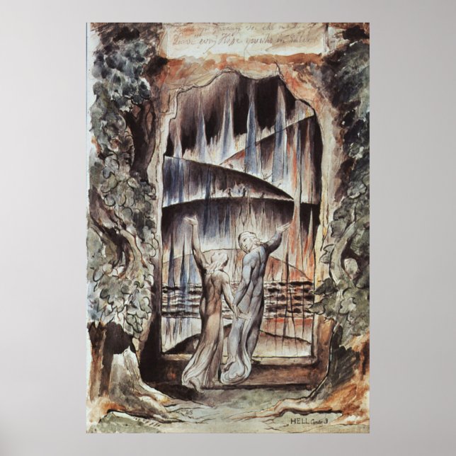 Dante och Virgil Entrance till helvetet Poster (Framsidan)