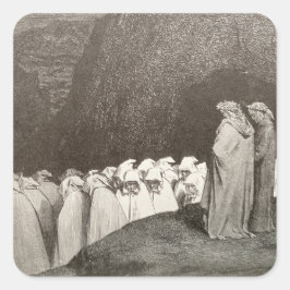 Dante och Virgil - Hypocrites Sticker Fyrkantigt Klistermärke