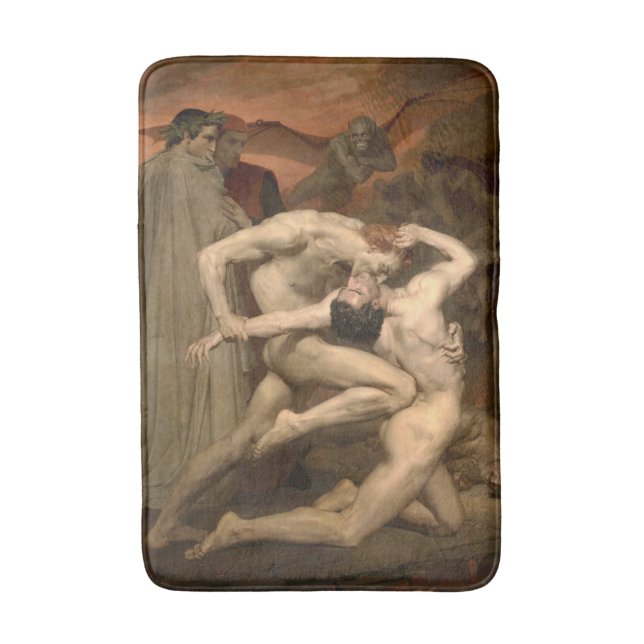Dante och Virgil i helvetet (av Bouguereau) Badrumsmatta (Framsidan (Vertikal))